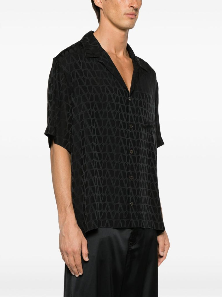 Black  Toile Iconographe-print Silk Shirt