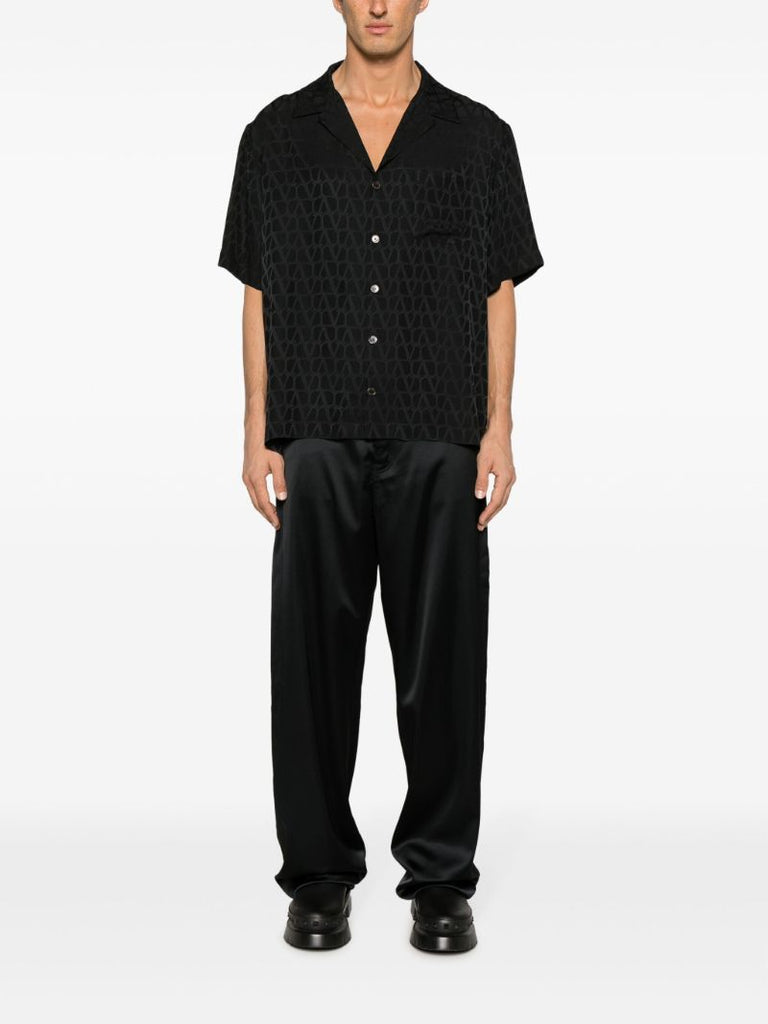 Black  Toile Iconographe-print Silk Shirt