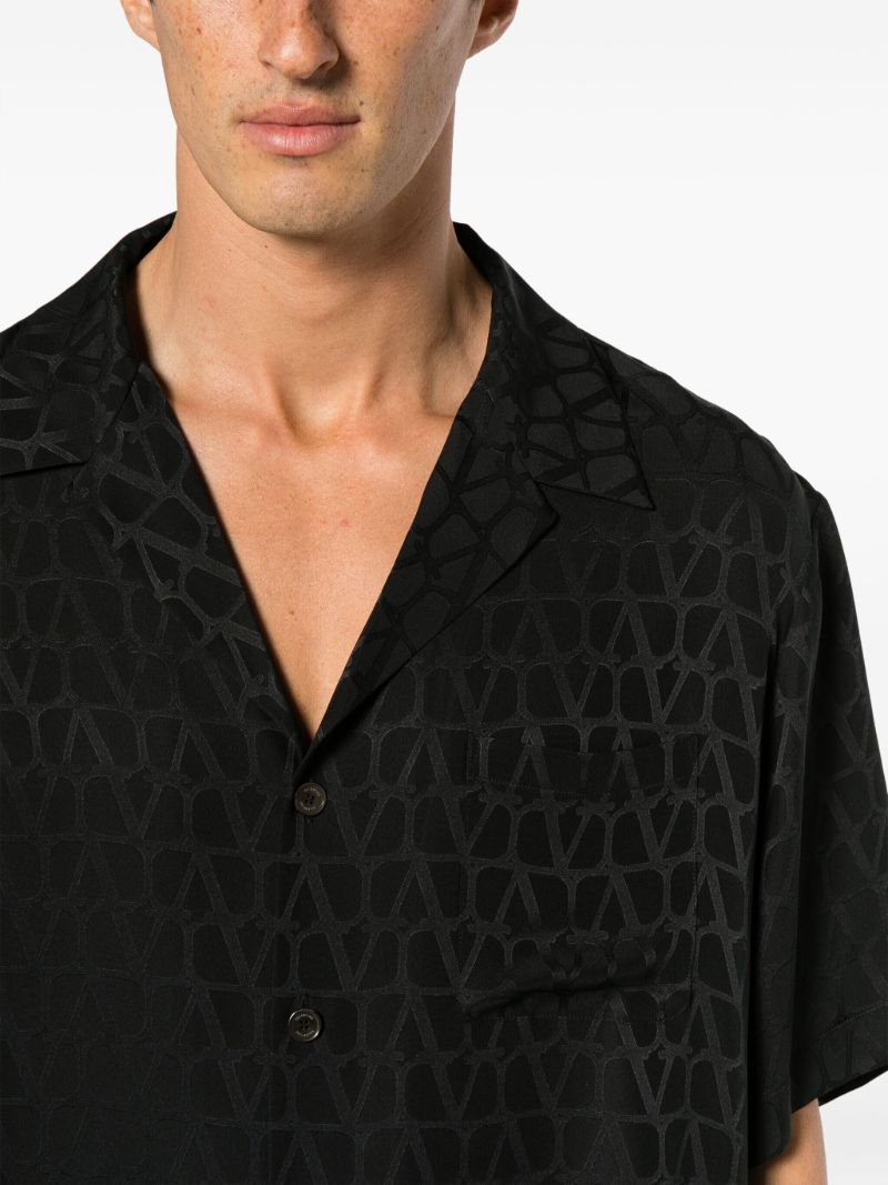 Black  Toile Iconographe-print Silk Shirt