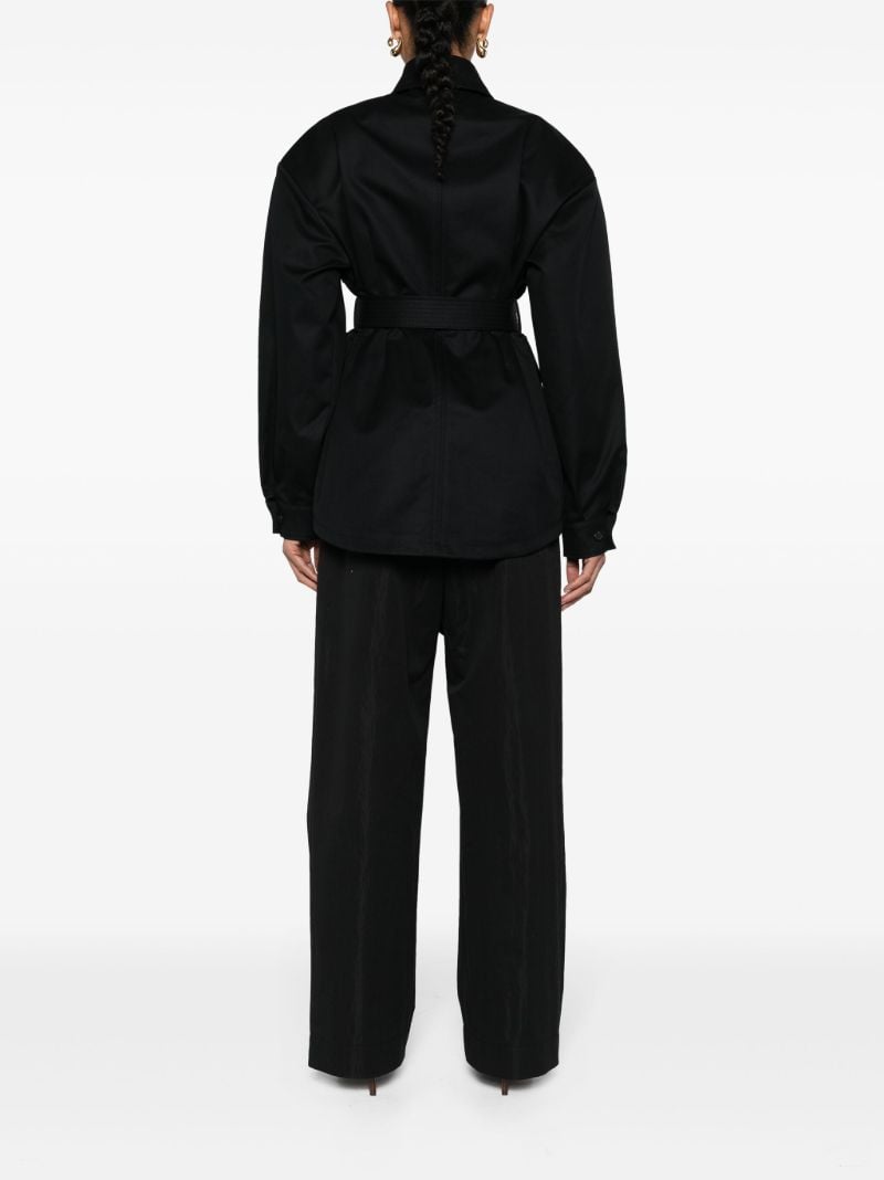Black Cargo Pockets Cotton Jacket