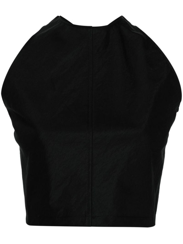 Black Back Crossover Straps Blouse