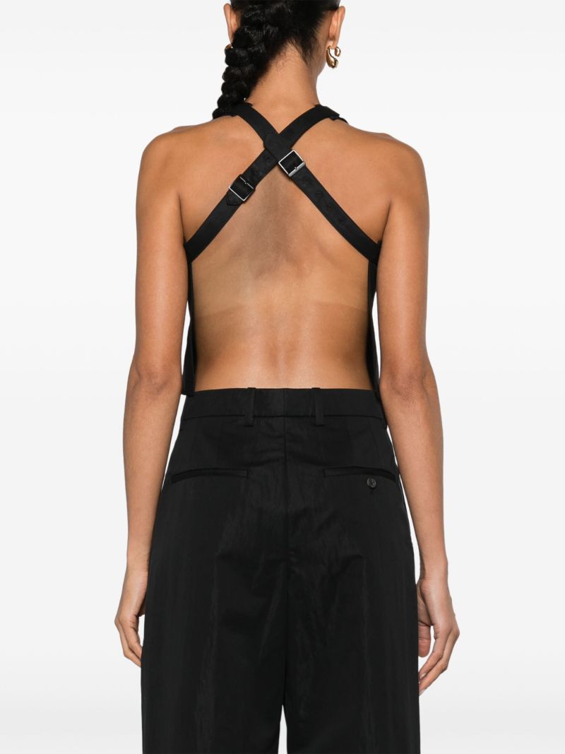 Black Back Crossover Straps Blouse
