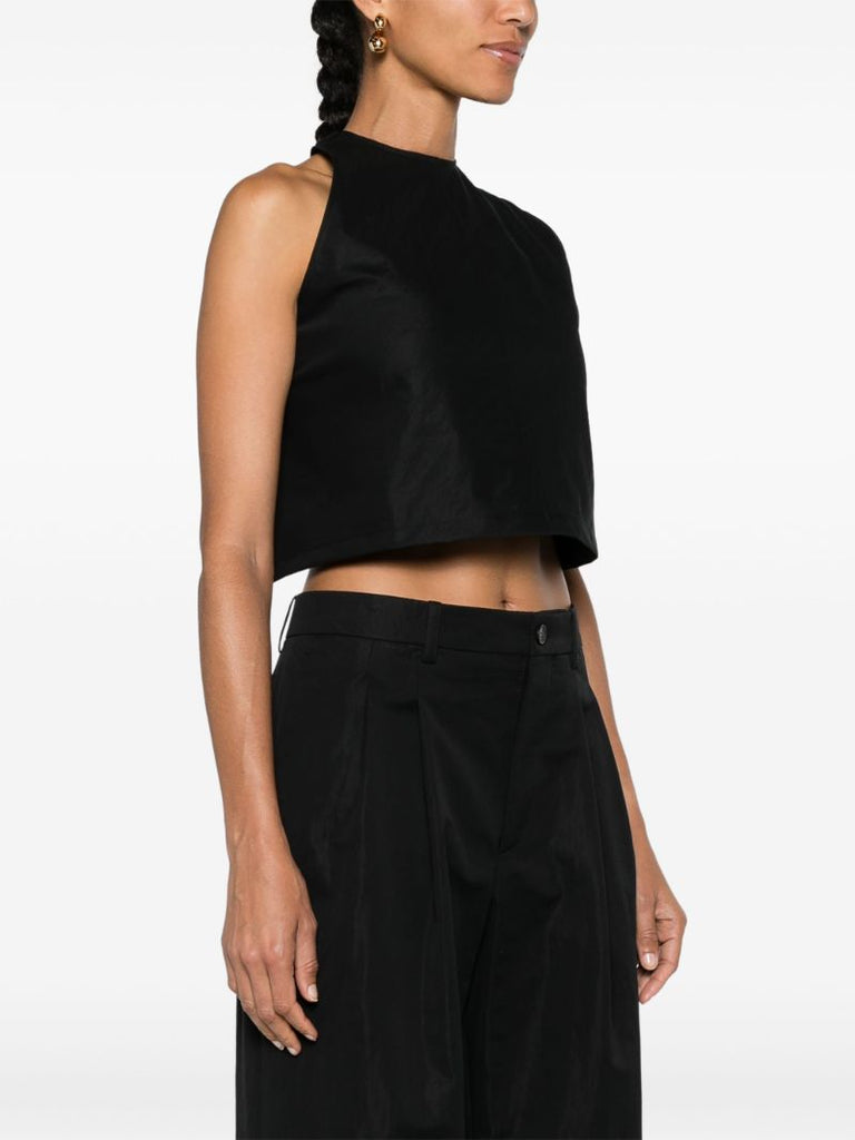 Black Back Crossover Straps Blouse