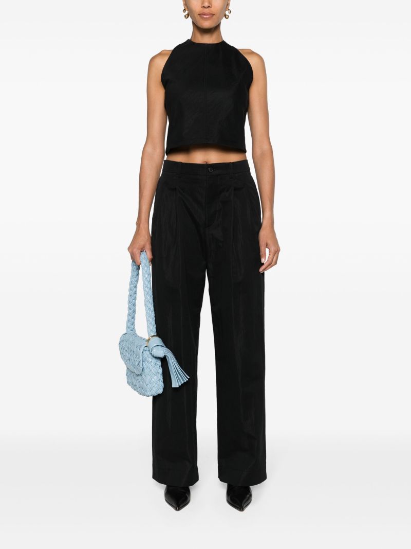Black Back Crossover Straps Blouse