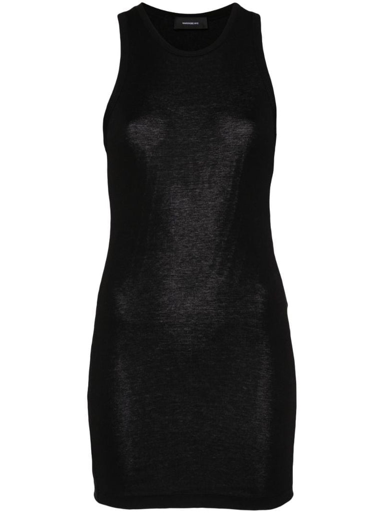 Black Racerback Cotton Mini Dress