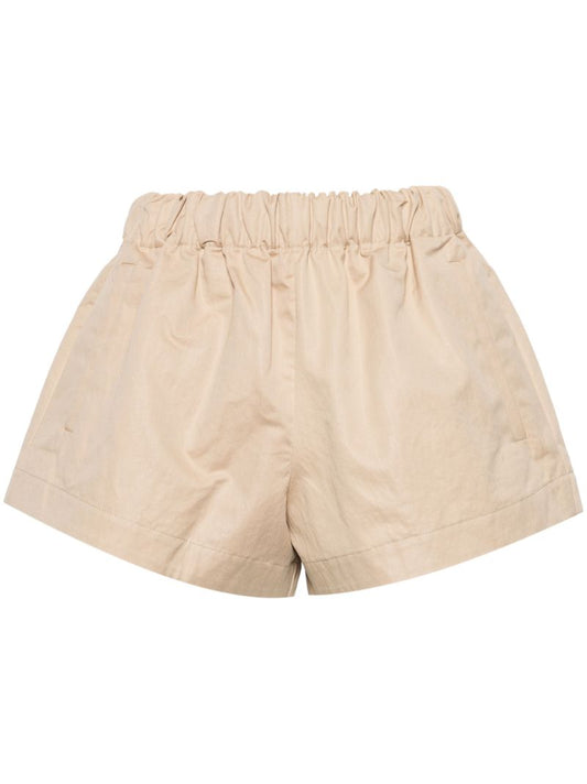 Khaki Beige Elasticated Waistband Minishorts
