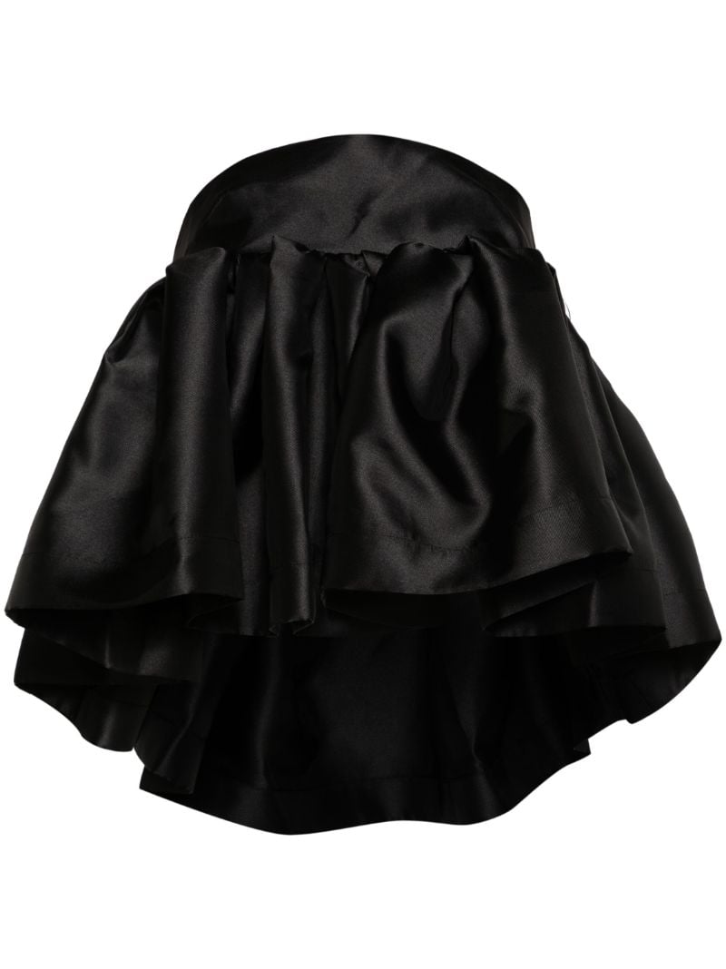 Black Strapless Peplum Blouse