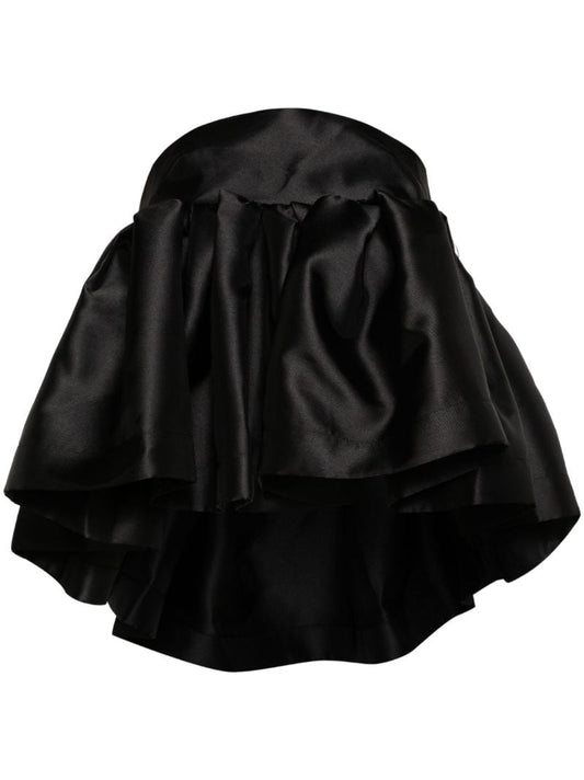 Black Strapless Peplum Blouse