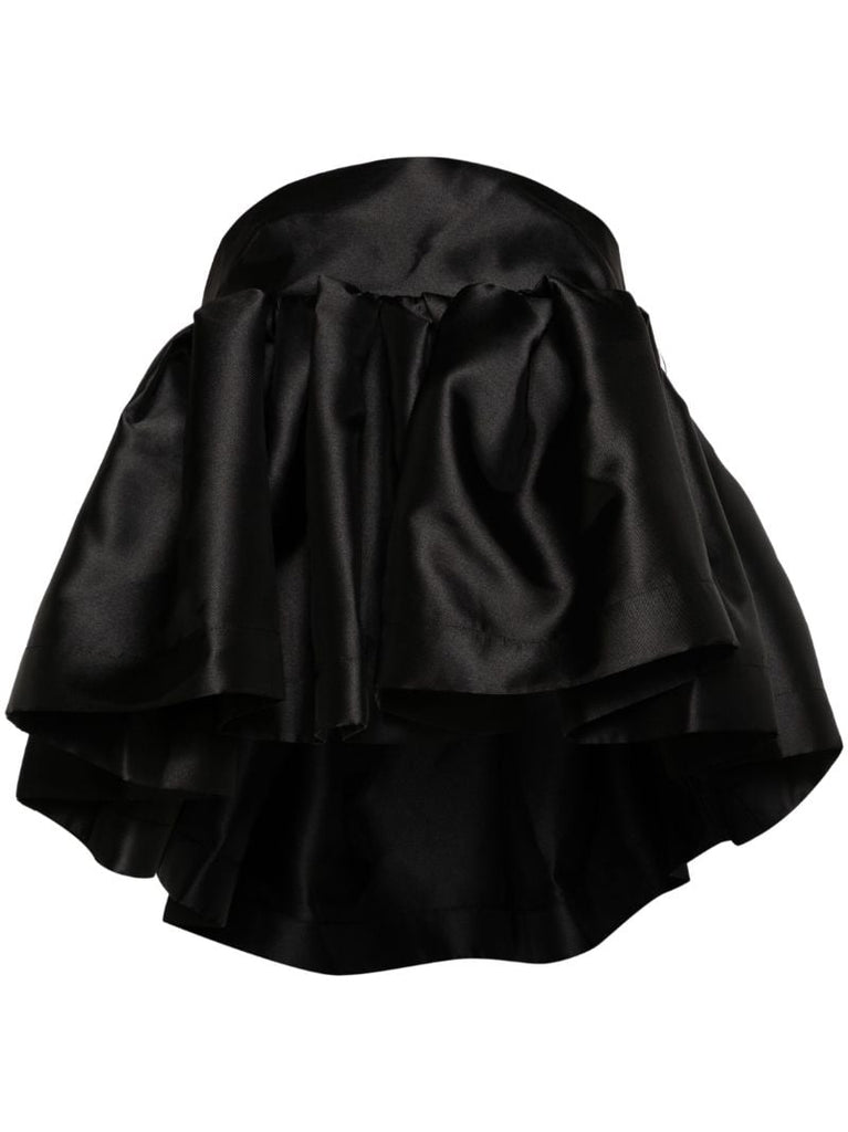 Black Strapless Peplum Blouse