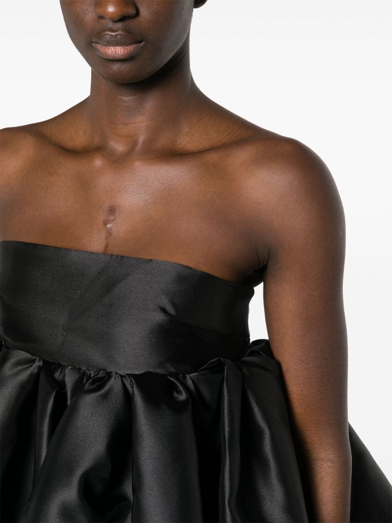 Black Strapless Peplum Blouse