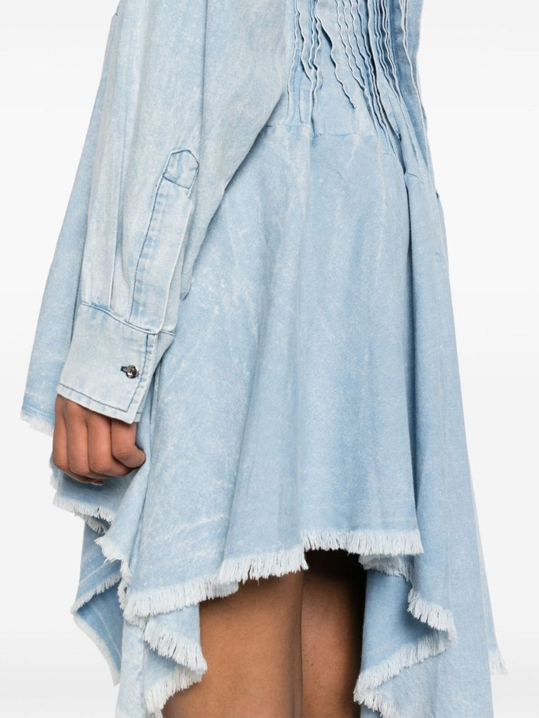 Blue Asymmetric Denim Dress