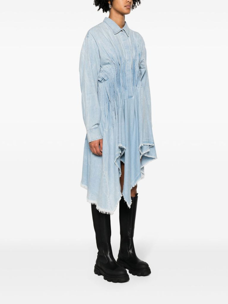Blue Asymmetric Denim Dress
