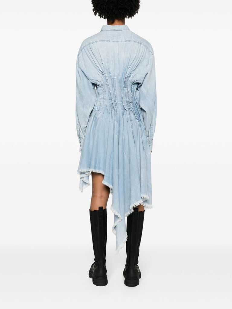 Blue Asymmetric Denim Dress