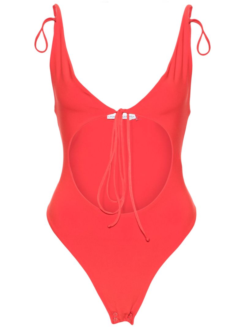 Red Cut-out Bodysuit