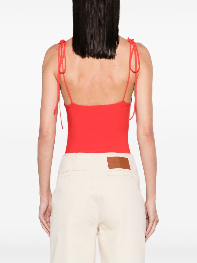 Red Cut-out Bodysuit