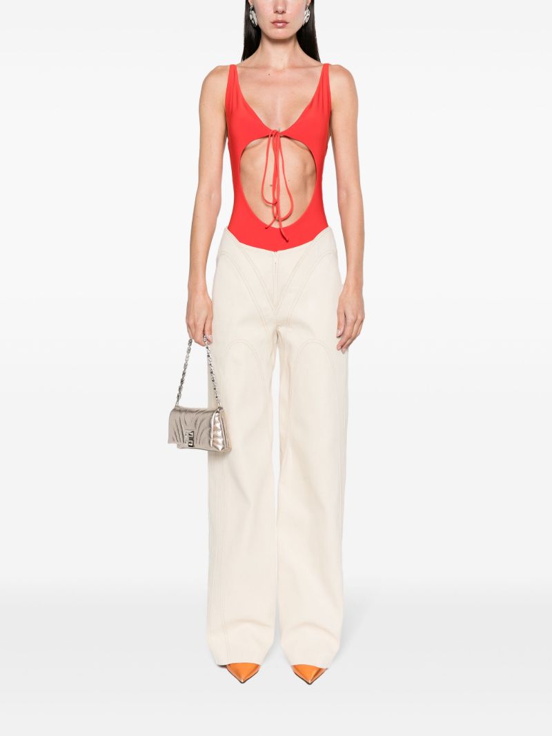 Red Cut-out Bodysuit