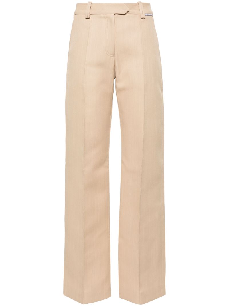 Neutral Straight-leg Tailored Trousers