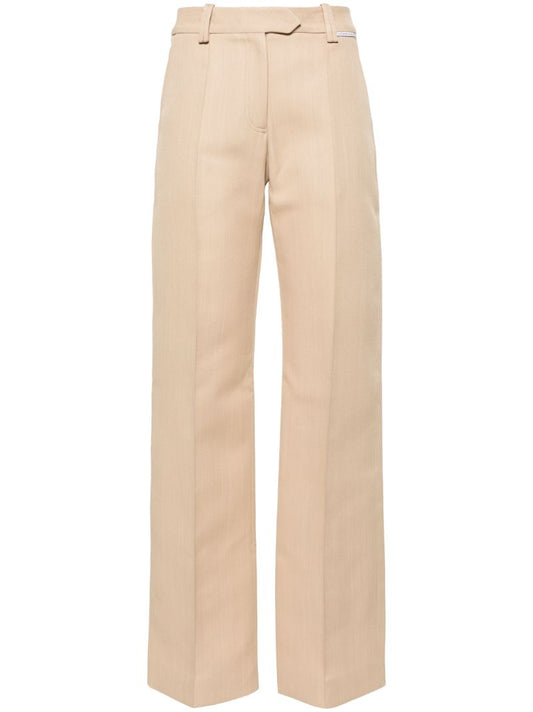 Neutral Straight-leg Tailored Trousers