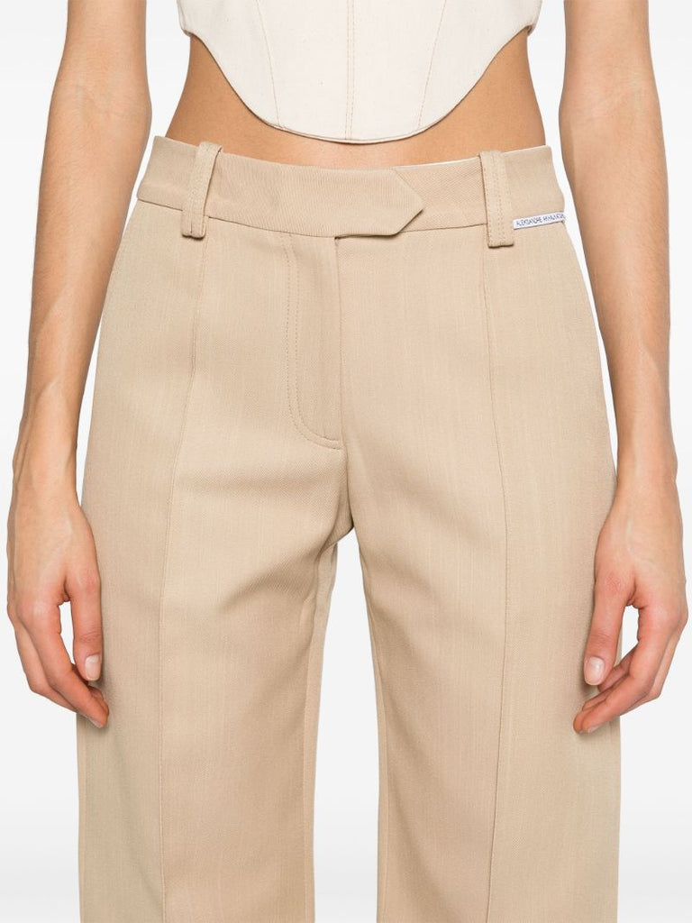 Neutral Straight-leg Tailored Trousers