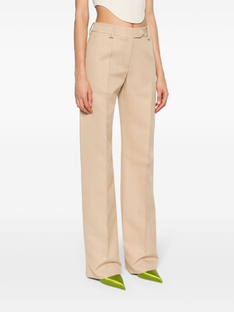 Neutral Straight-leg Tailored Trousers