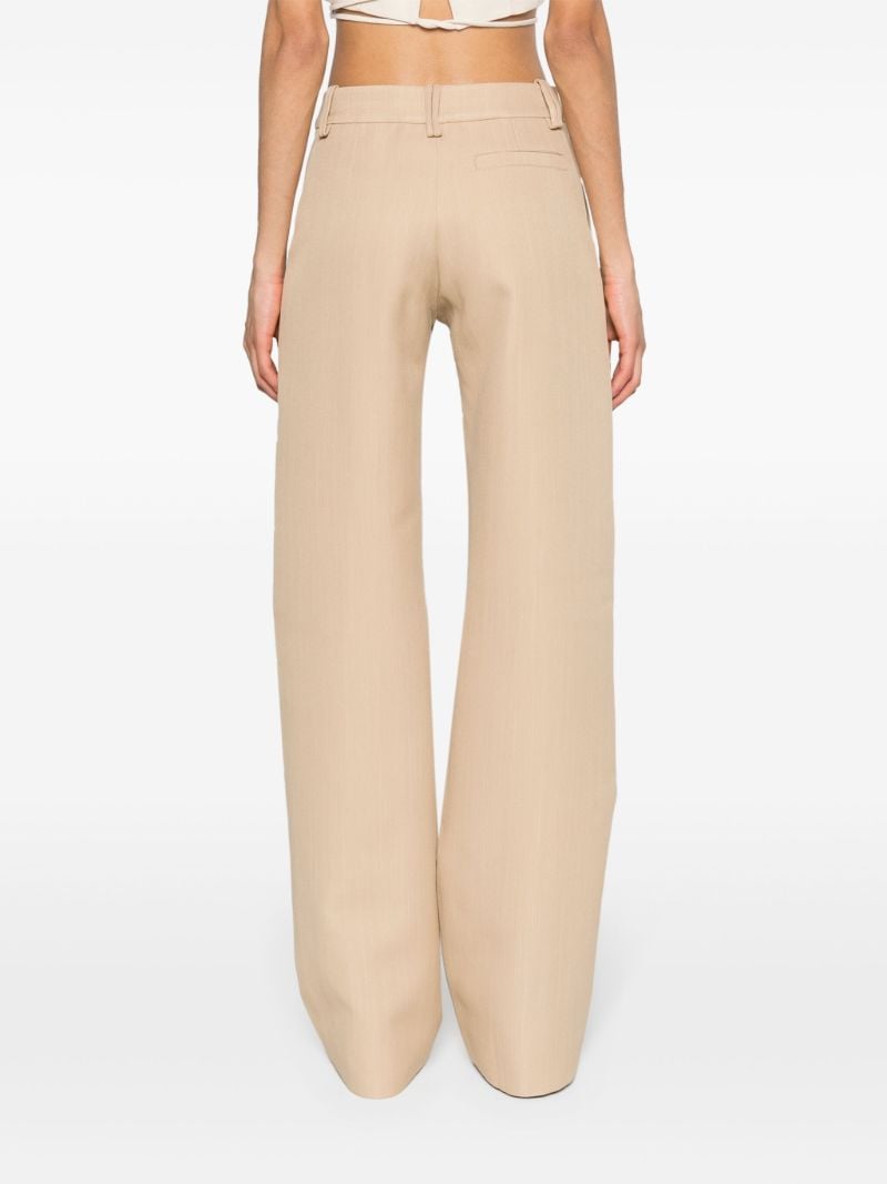 Neutral Straight-leg Tailored Trousers