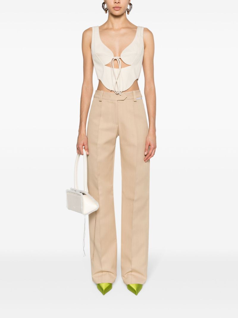 Neutral Straight-leg Tailored Trousers