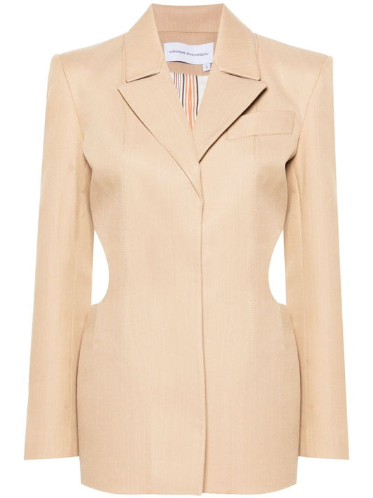 Neutral Cut-out Single-breasted Blazer