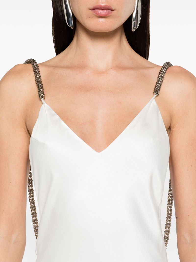 White Open-back Satin Maxi Dress