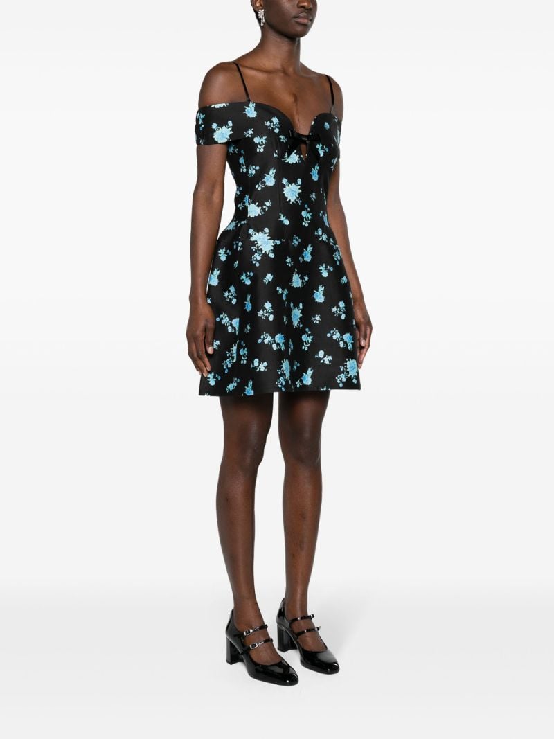 Black Floral-print Mini Dress