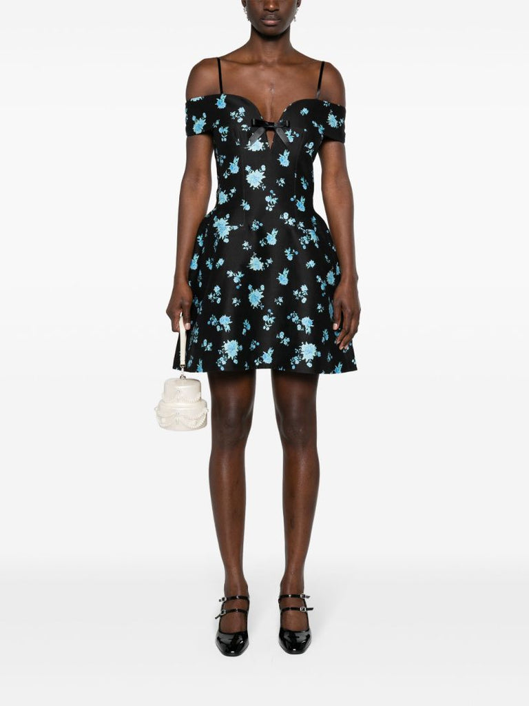 Black Floral-print Mini Dress