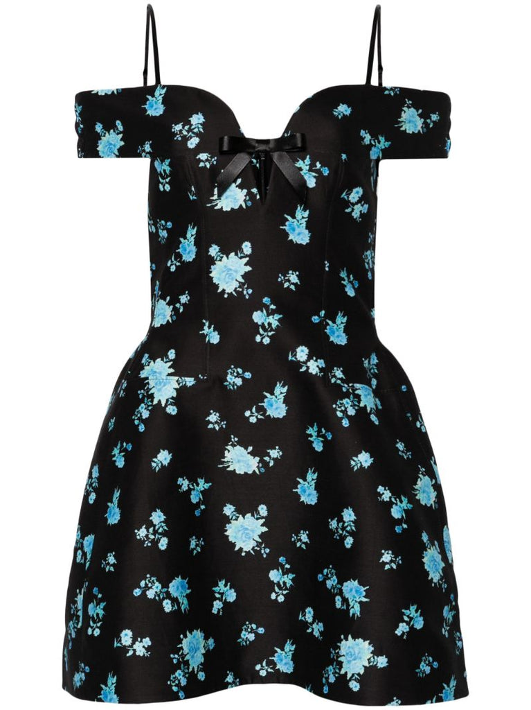 Black Floral-print Mini Dress