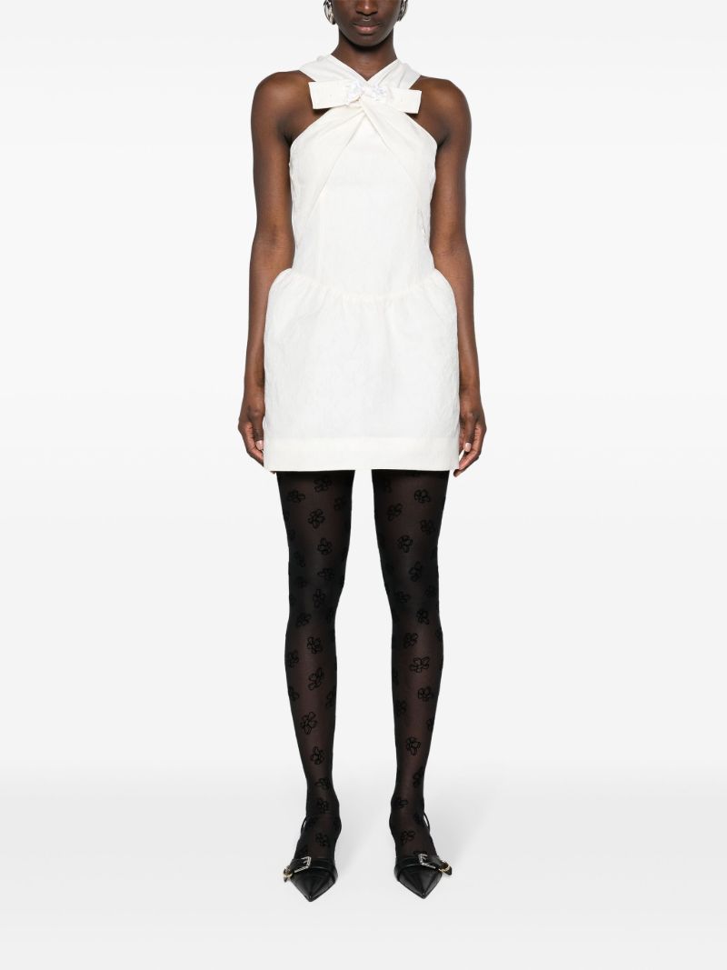 White CloquÃ_x0083_Â©-effect Mini Dress