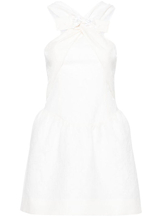 White CloquÃ_x0083_Â©-effect Mini Dress