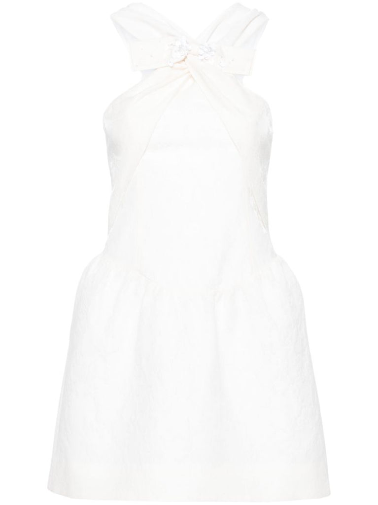 White CloquÃ_x0083_Â©-effect Mini Dress