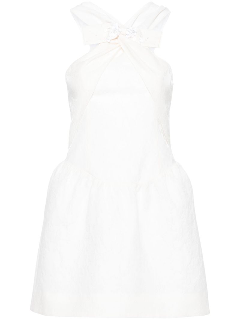White CloquÃ_x0083_Â©-effect Mini Dress