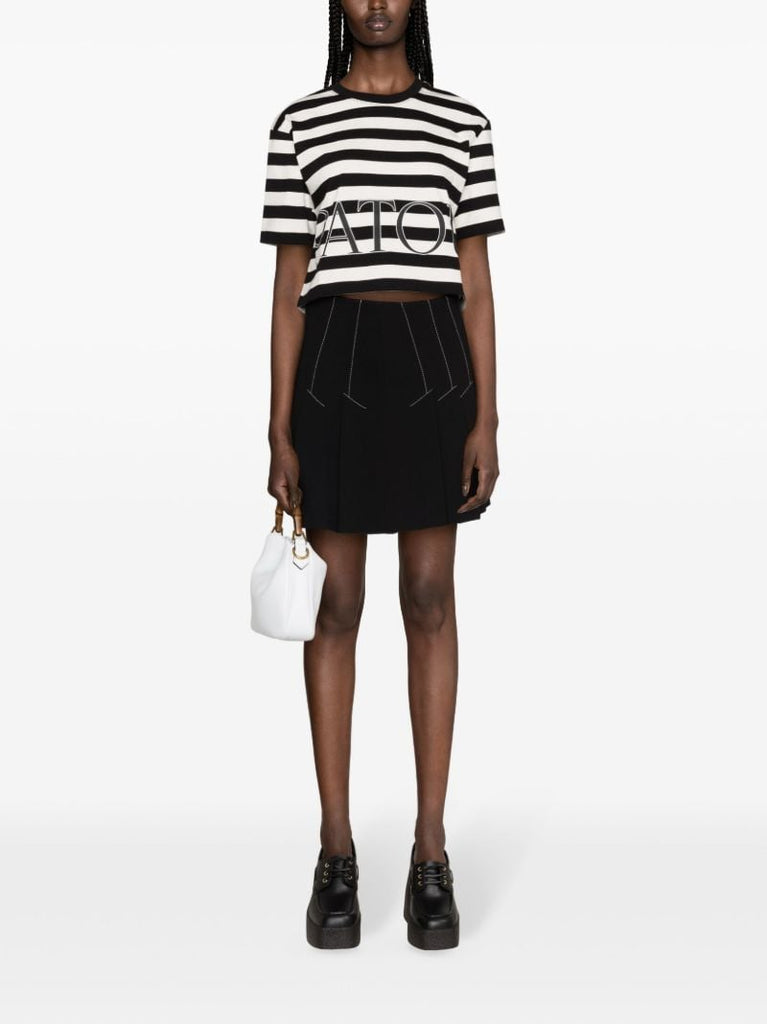 Black Striped Cotton T-shirt