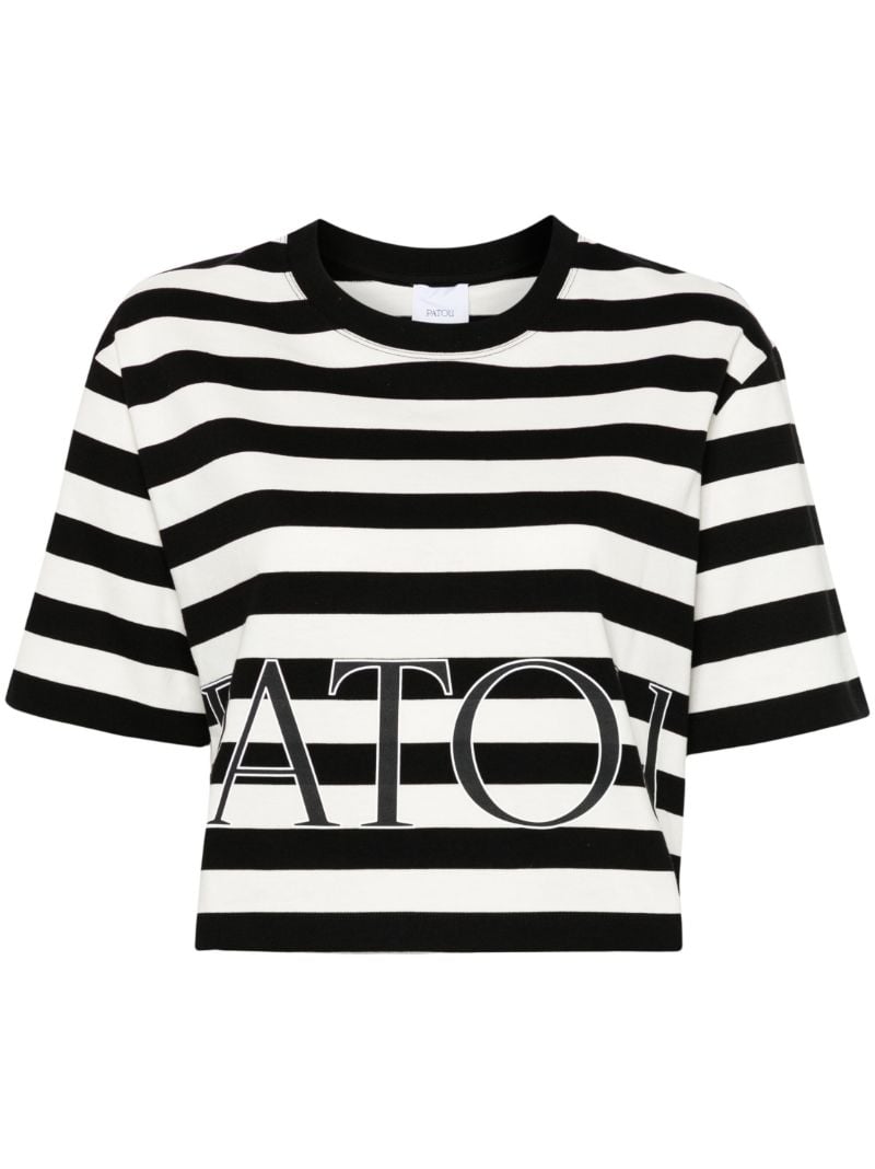 Black Striped Cotton T-shirt