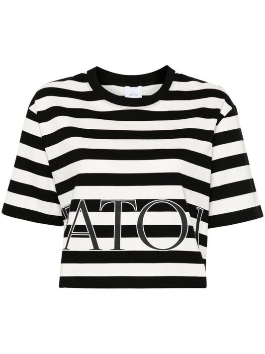 Black Striped Cotton T-shirt
