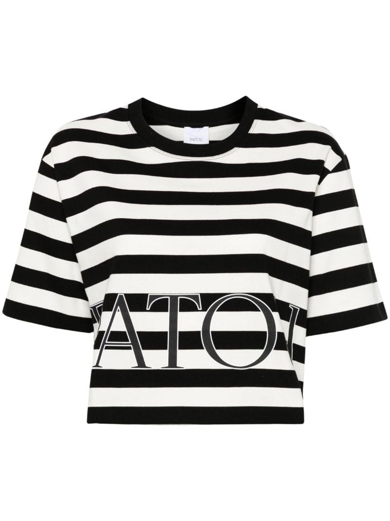 Black Striped Cotton T-shirt