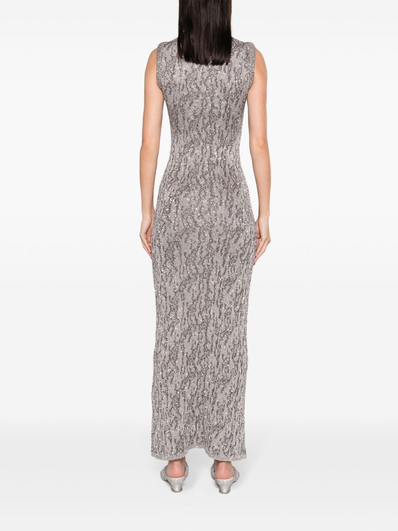 Grey Sequinned Maxi Dress