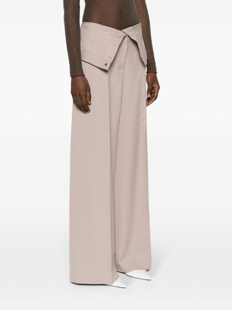Neutral Folded-waist Tailored Trousers