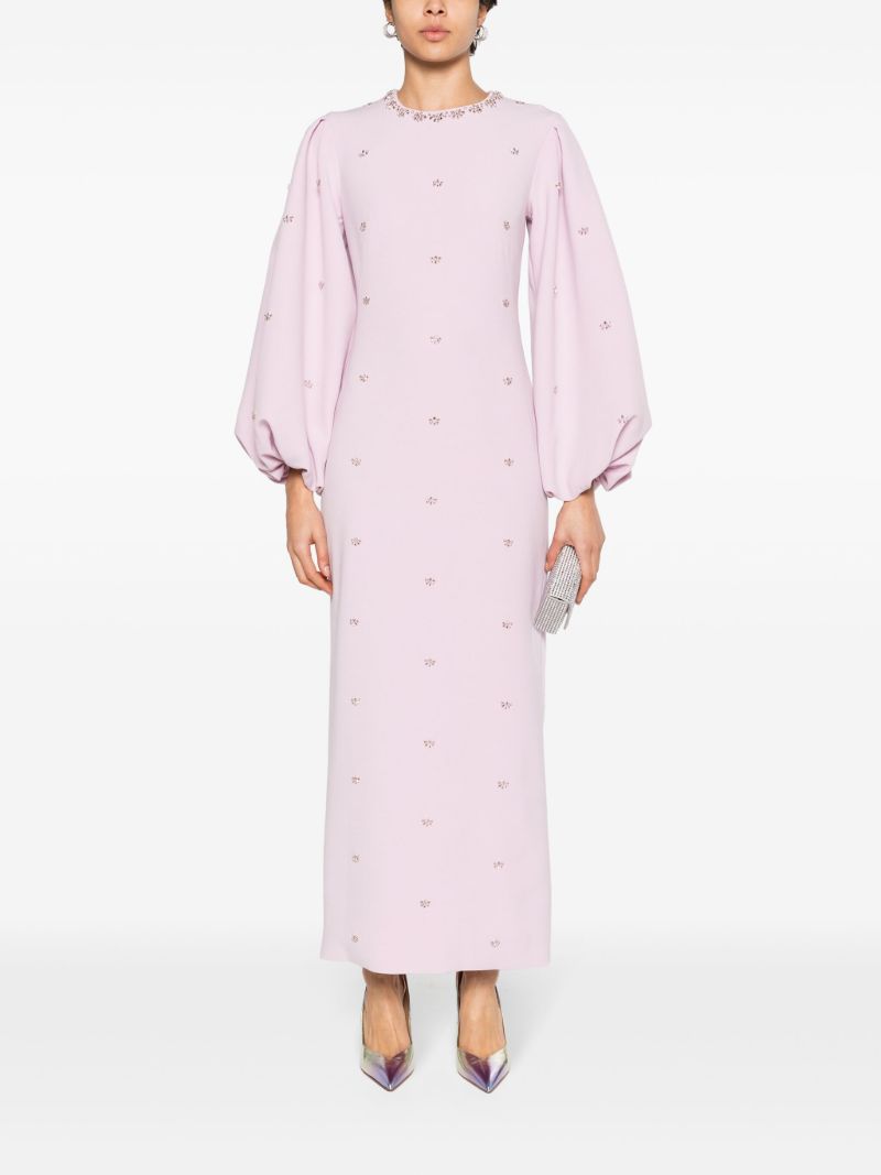Purple Joelle Crystal-embellished Midi Dress