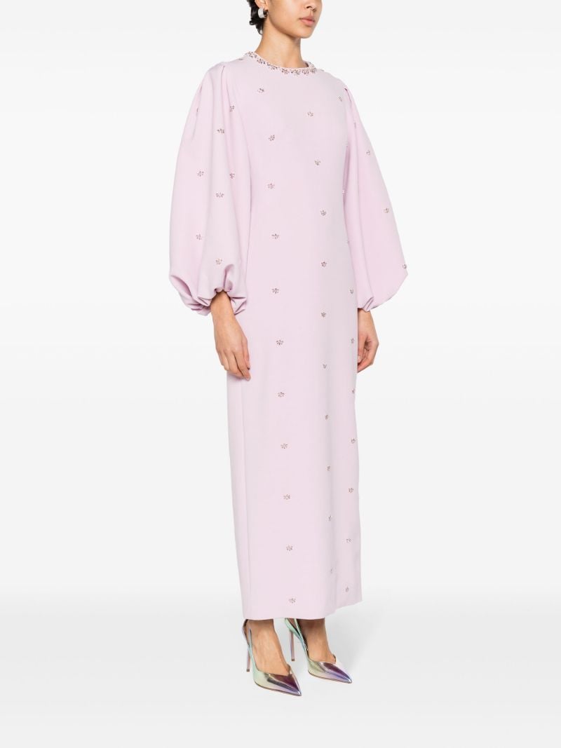 Purple Joelle Crystal-embellished Midi Dress