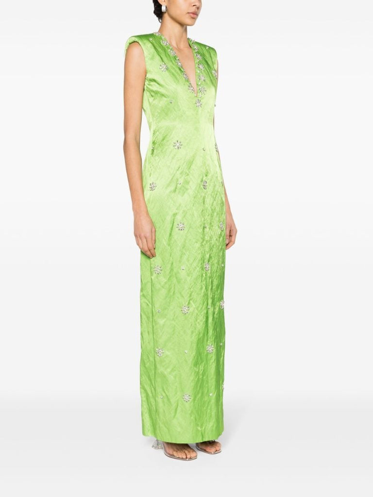 Green Shirin Satin Gown