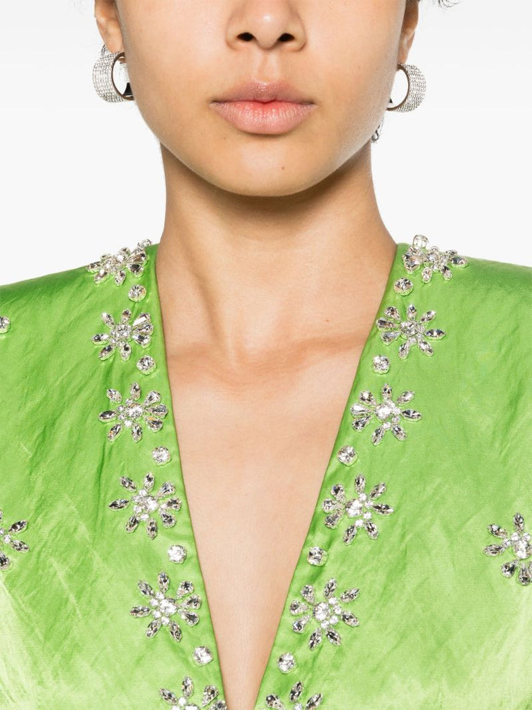 Green Shirin Satin Gown