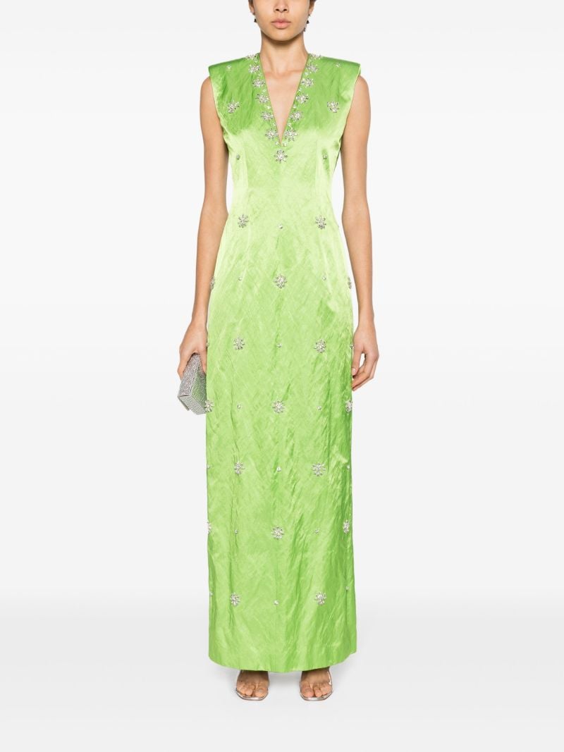 Green Shirin Satin Gown