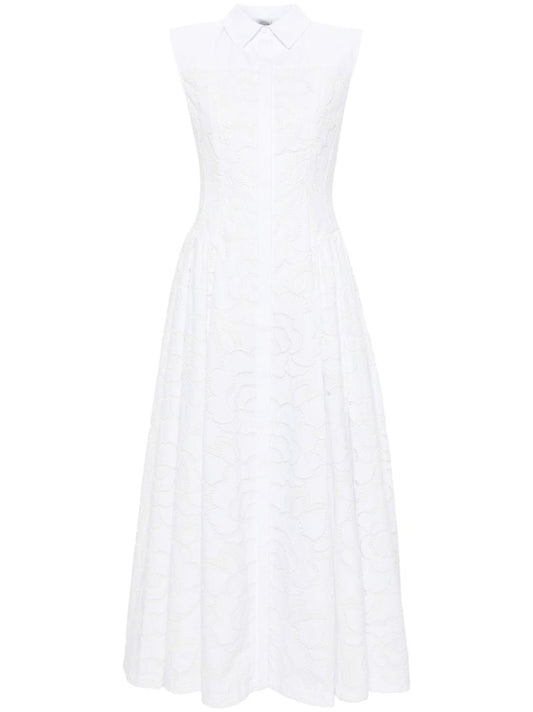 White Alain Broderie-anglaise Dress