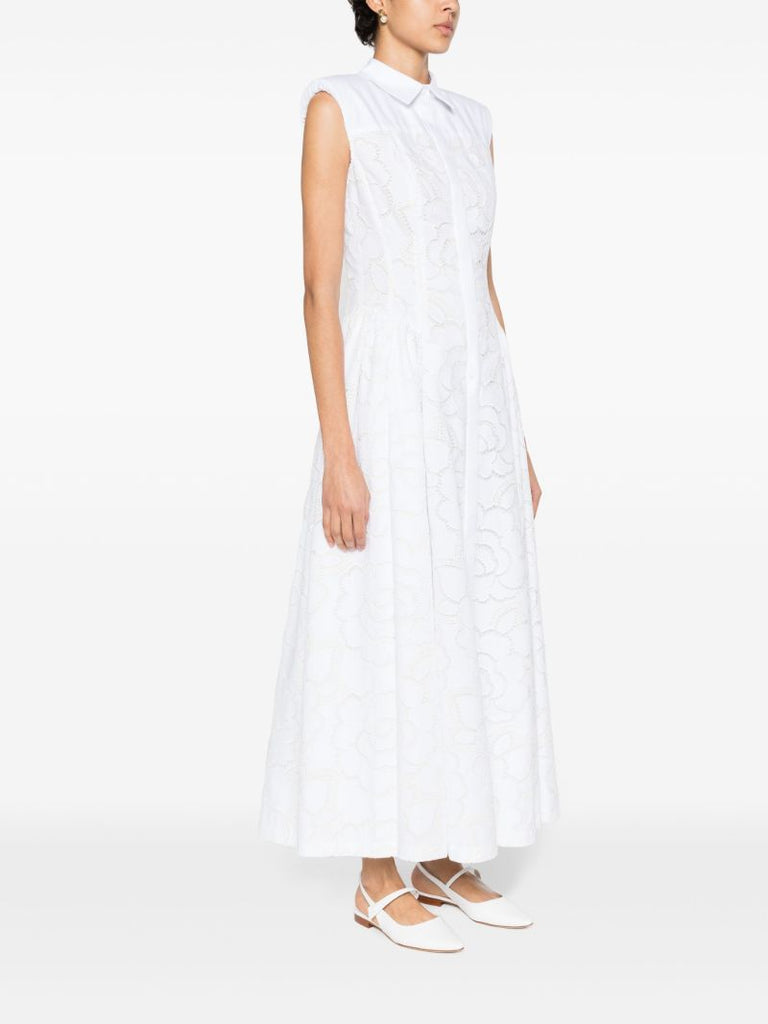 White Alain Broderie-anglaise Dress