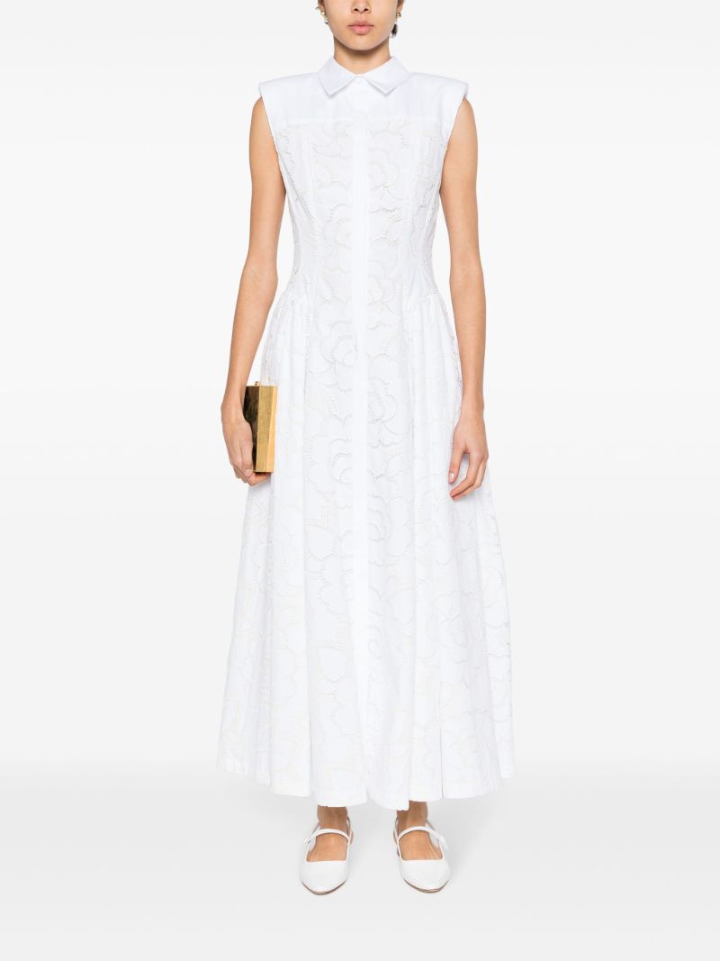 White Alain Broderie-anglaise Dress