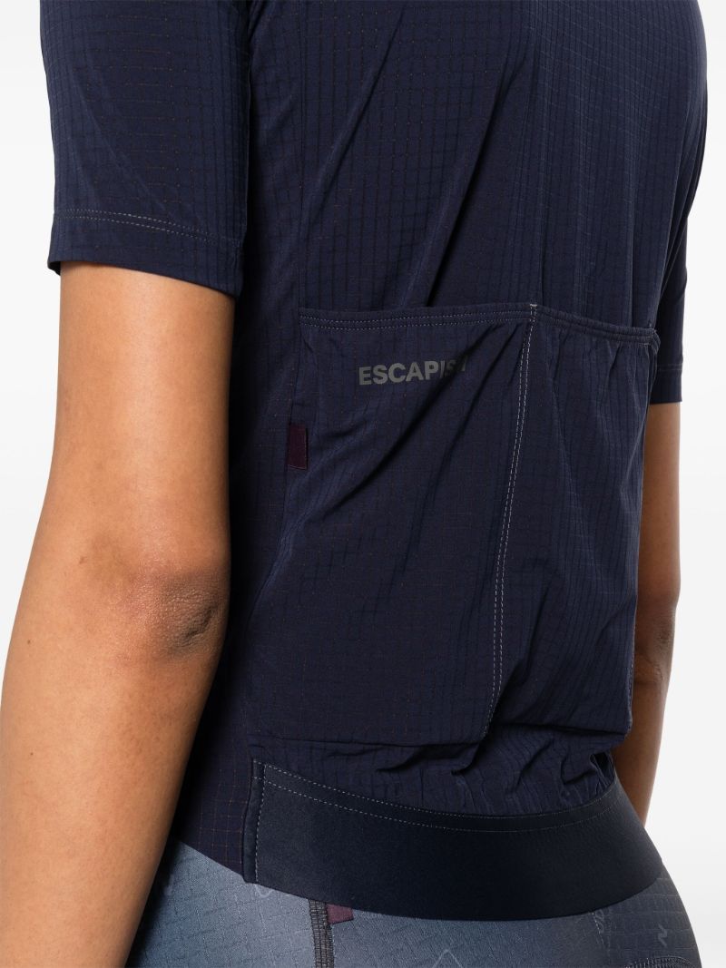Blue Logo Print Cycling Top